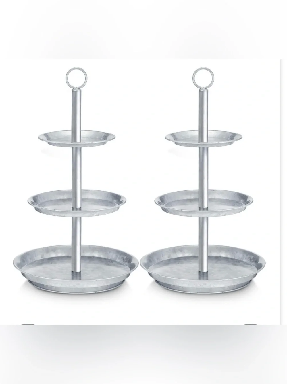 ‘Seafood Cupcake Dessert’ 3-Tier Stand Galvanized Metal (2-Pack)